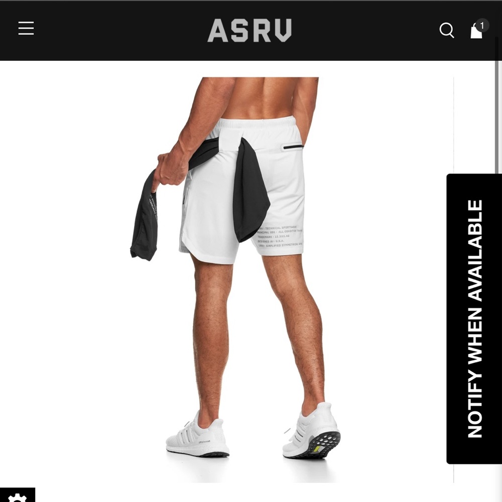 ASRV Silver-Lite® 7” Liner Short - white - NWT